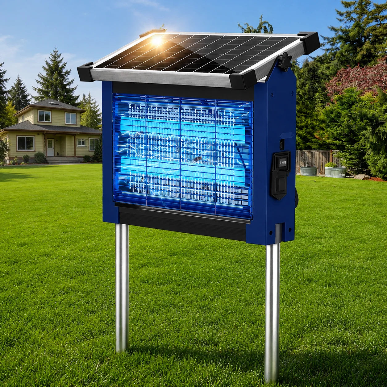 Solar Bug Zapper Outdoor Waterproof, 4500V High Power Cordless