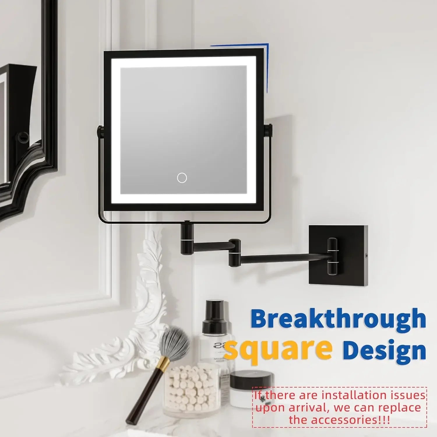 Rechargeable Wall Mounted Makeup Mirror with Lights