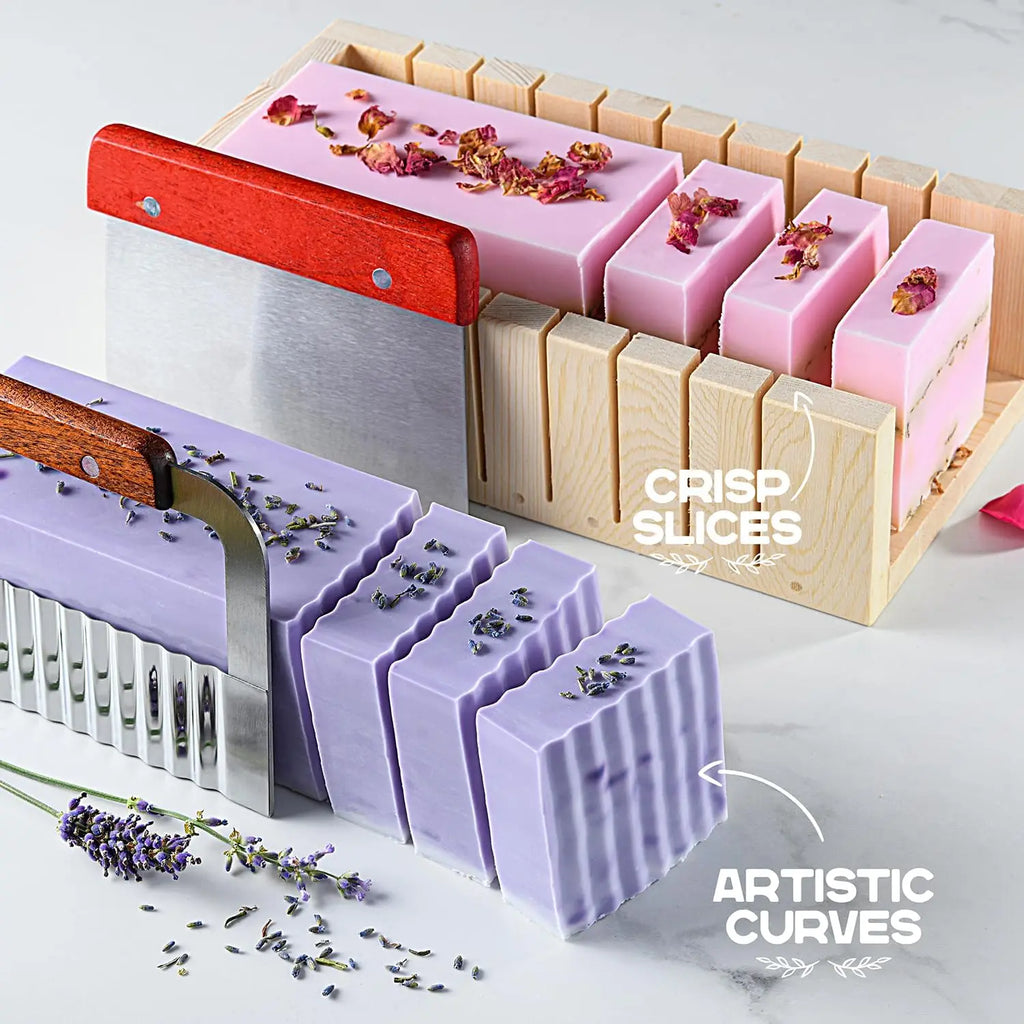 Soap Making Kit with Melt Pour Base Cutting Box Molds Fragrances for Adults Kids