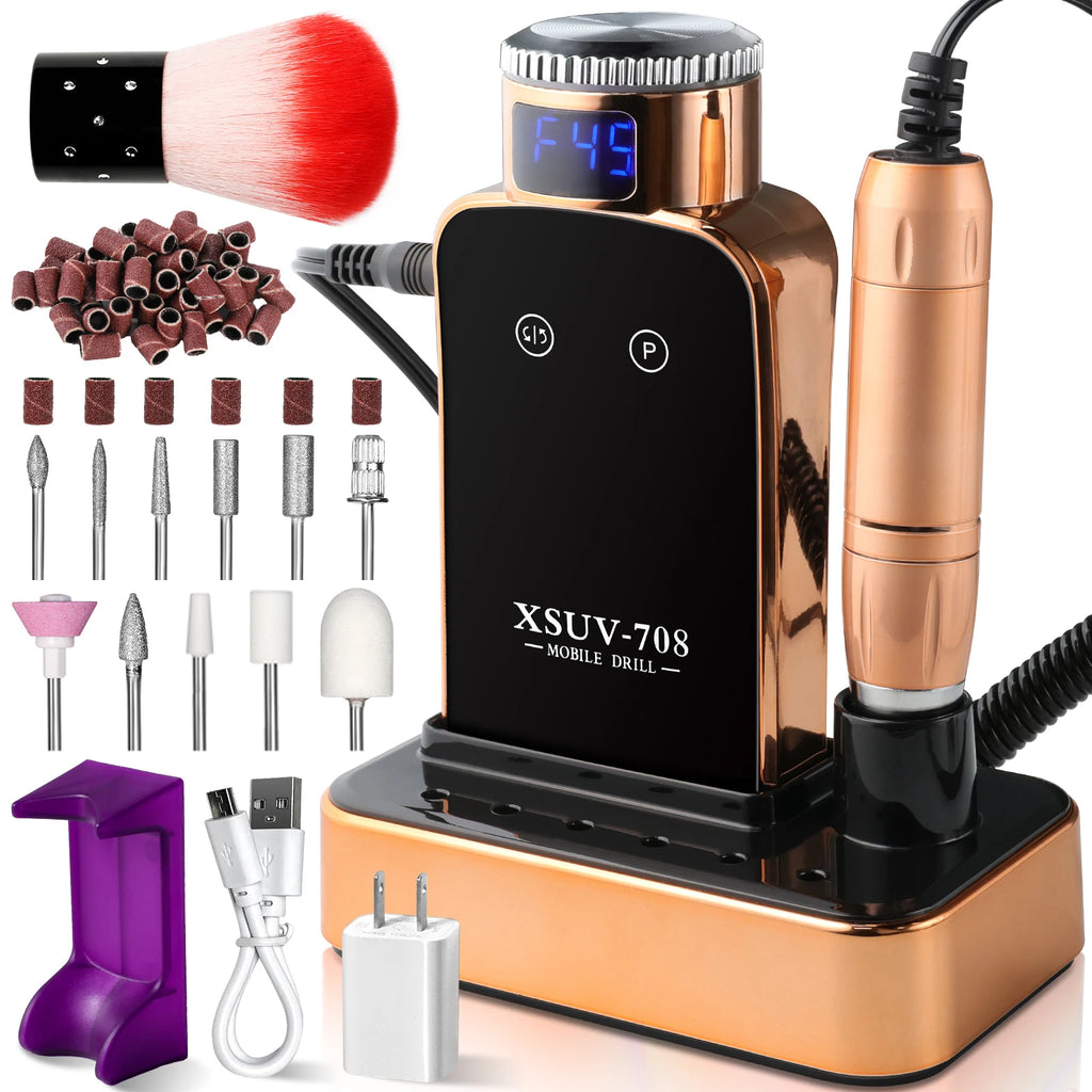 45000RPM Electric Nail Drill Professional Nail Polishing Machine Low Noise Nails Sander File Set For Manicure Salon/Home Tools