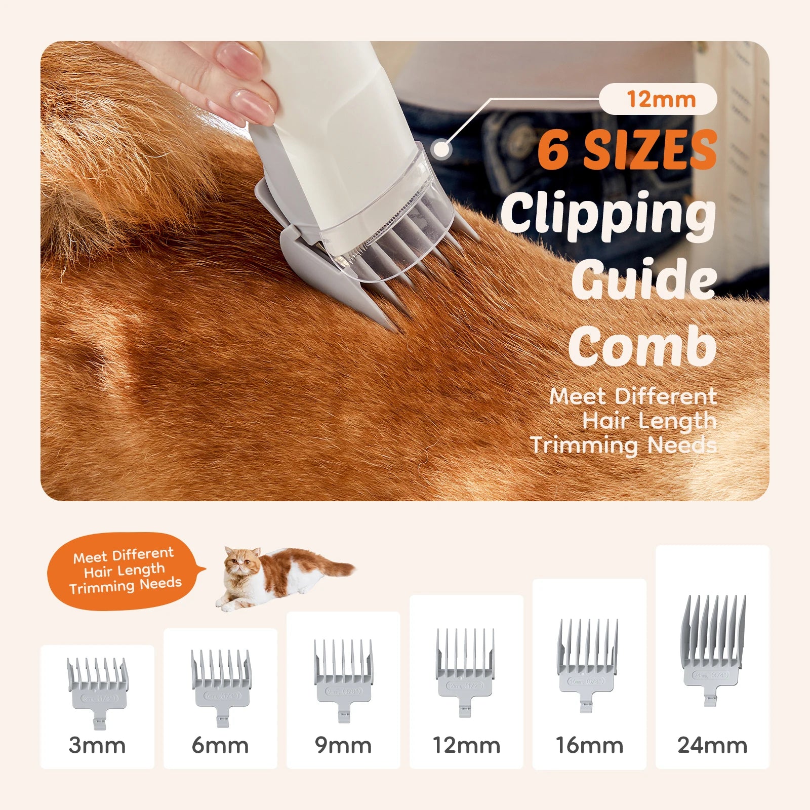 Professional Pet Grooming Vacuum Kit 3 Suction Modes and 5 Groomer Tools with Cordless Low Noise Dog Clippers for Cats