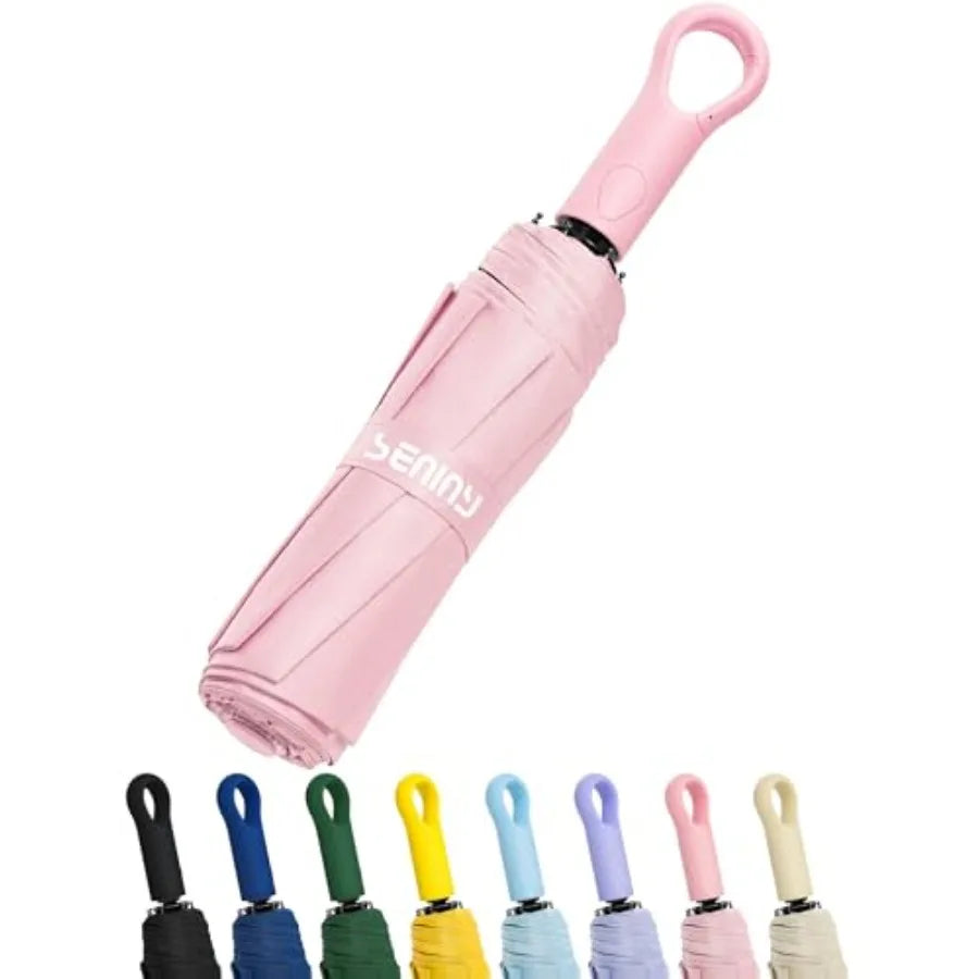 Travel Umbrella Compact for Backpack, Car, Walking, Automatic UV Umbrella for Sun Protect