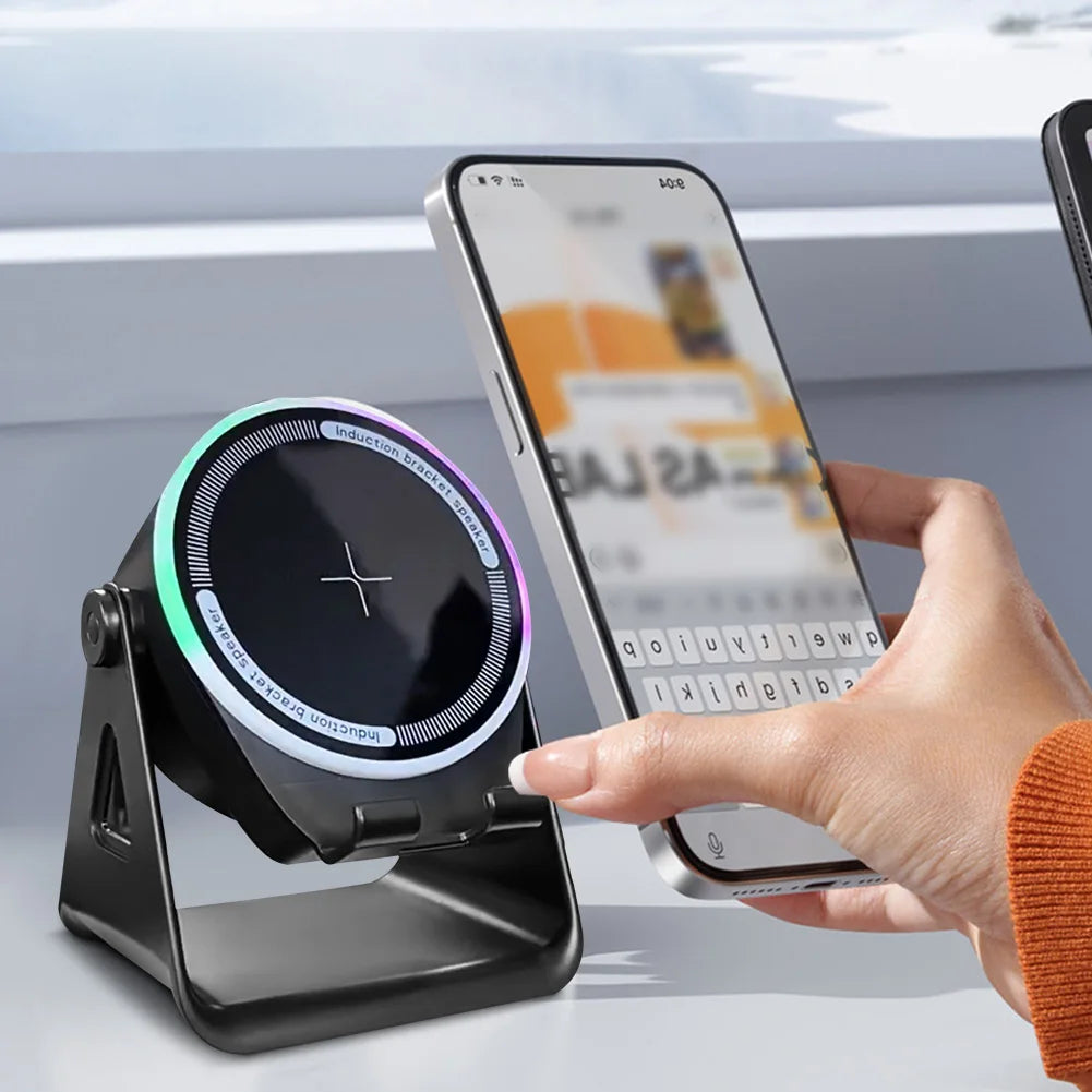 3-in-1 Bluetooth Speaker Phone Power Bank Rotatable Wireless Speaker Phone Stand with Anti-Slip Pads For Video Meeting Live
