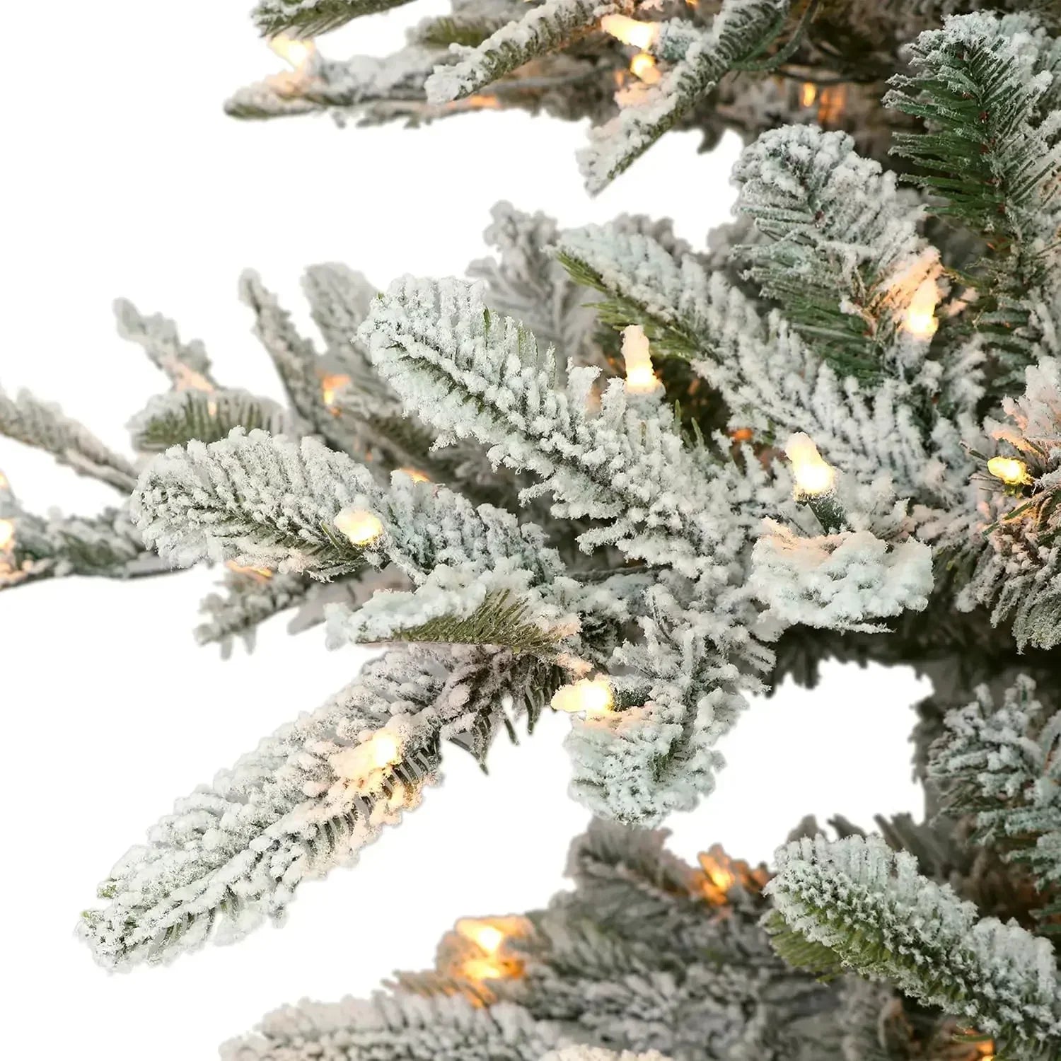 6.5 Foot Pre-Lit Slim Flocked Aspen Fir Artificial Christmas Tree with 350 Clear Lights