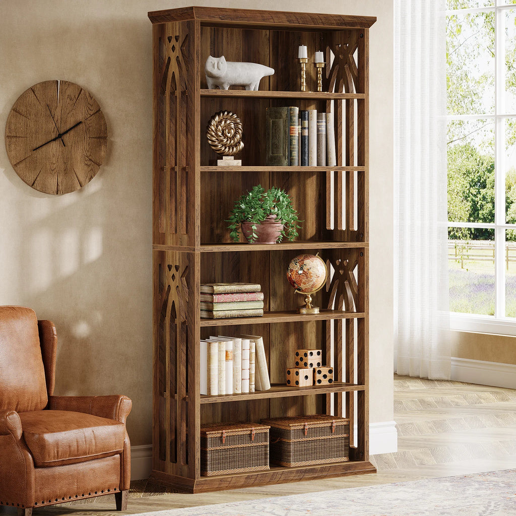 6-Tier Bookshelf, 75-Inch Tall Bookcase