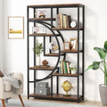 5 Tier Etagere Bookcase, Freestanding Tall Bookshelves Display Shelf Storage Organizer