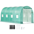 Walk-in Tunnel Greenhouse Galvanized Frame & Waterproof Cover 15x7x7/10x7x7/20x10x7/12x7x7 ft
