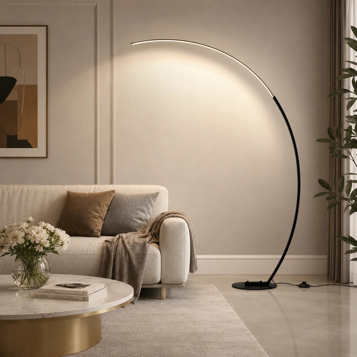 Arched Floor Lamp for Living Room Bedroom Sofa Corner Home Decor