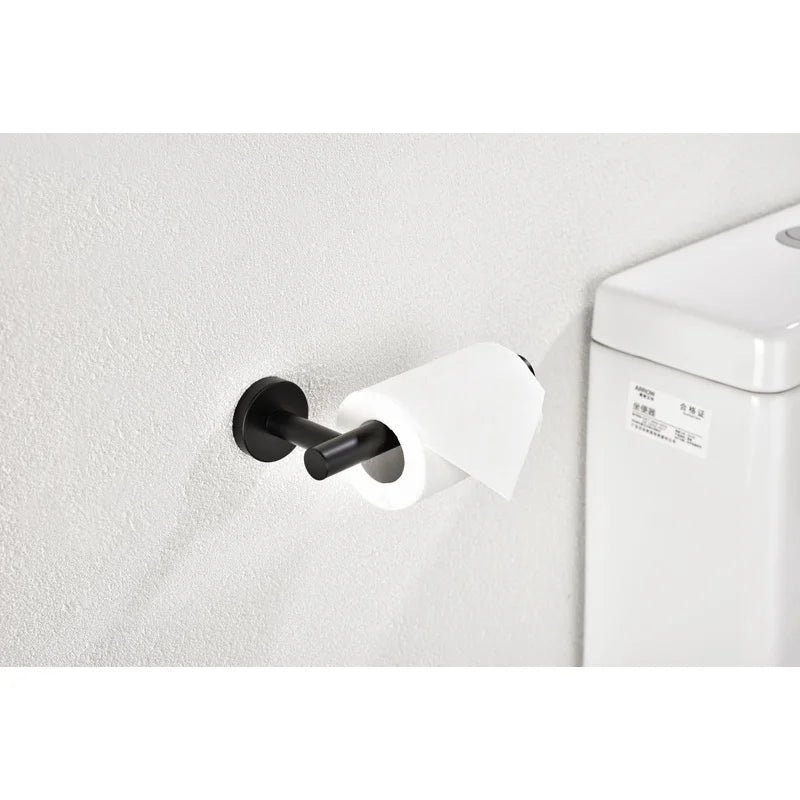 Matte Black Stainless Steel Toilet Roll Holder 2-Pack