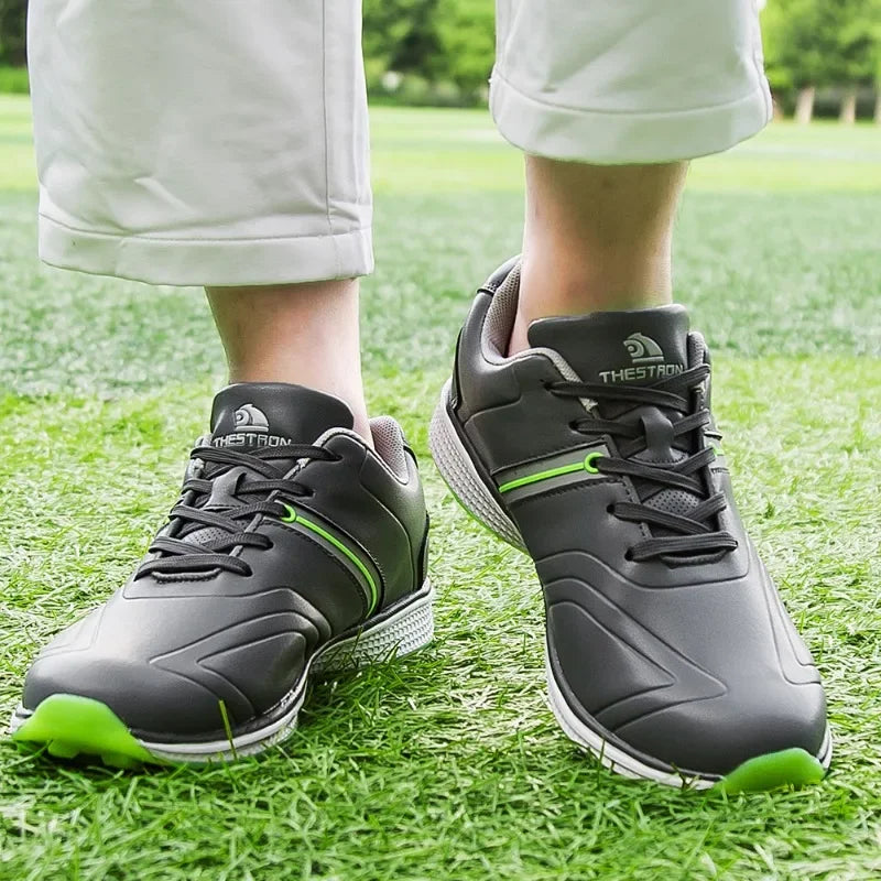 Men Waterproof Golfer Sport Shoes Women's Golf Non Slip Golfing Shoes Outdoors Golf Turf Comfortable Walking Shoes