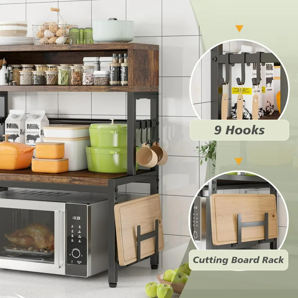 4-Tier Microwave Stand Brown 205LB