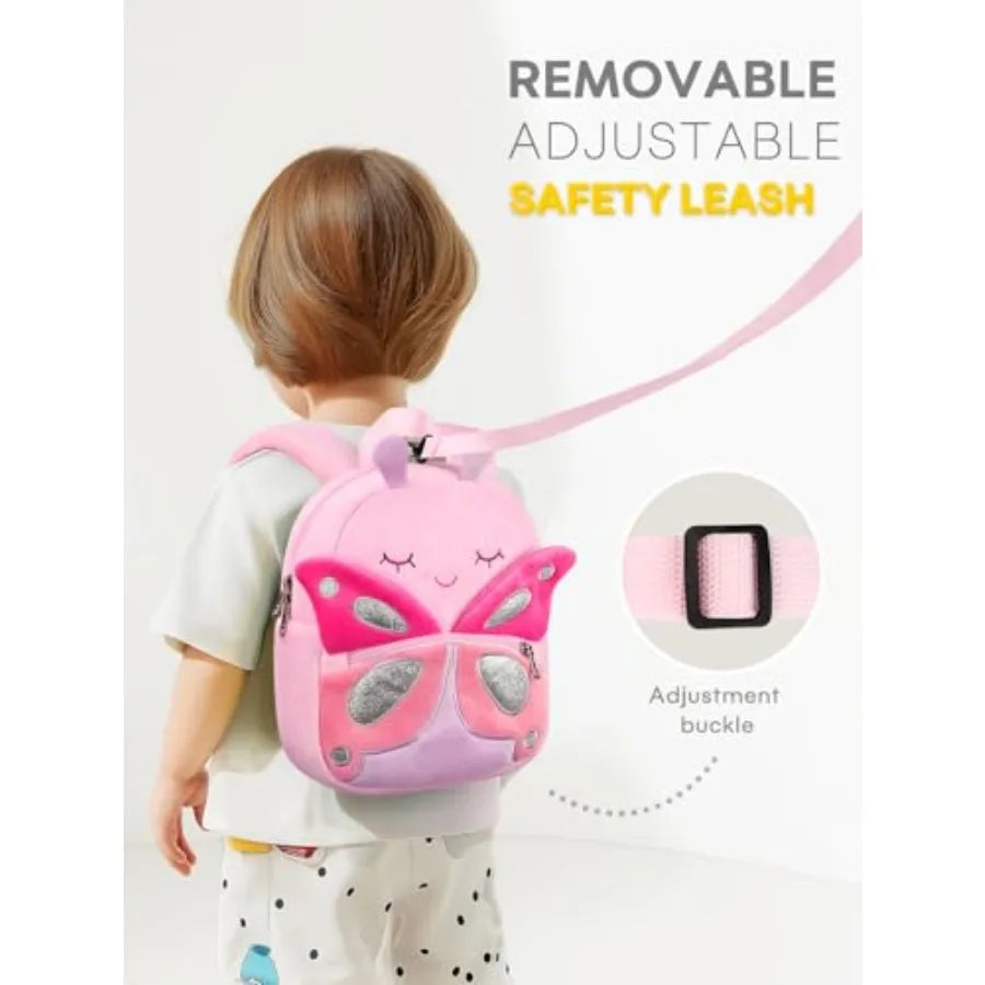 Toddler Backpacks for Girls 2-4: Plush Backpack -3D Animal Cartoon Mini Travel Bag -10 inch Toddler Backpack Leash