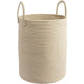 Woven Cotton Rope Laundry Basket 15x20 inch Storage Hamper for Dirty Clothes, Toys and Blankets for Bathroom, Nursery and Living