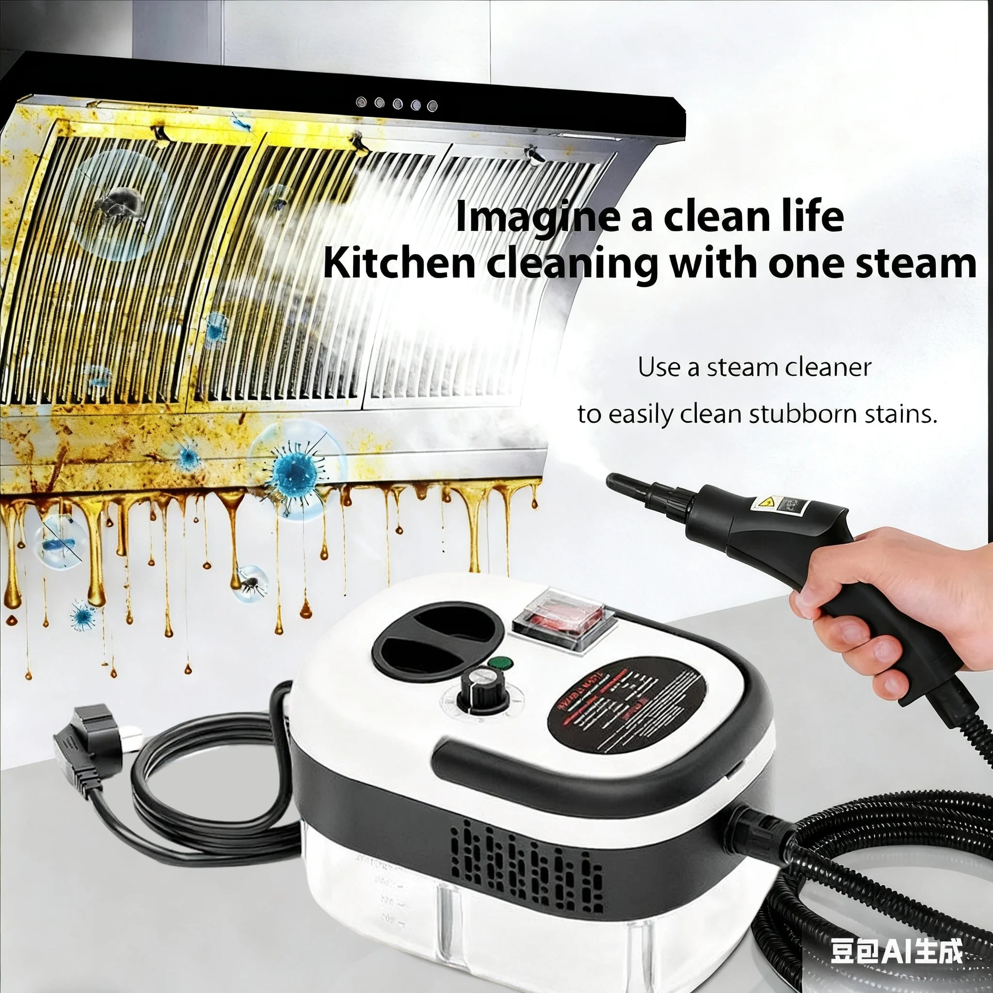 Kitchen oil stains Steam Cleaner High Temperature Disinfection