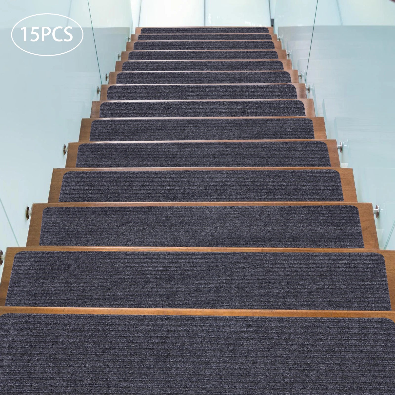 8"x 30" 15PCS Carpet Stair Treads, Non-Slip
