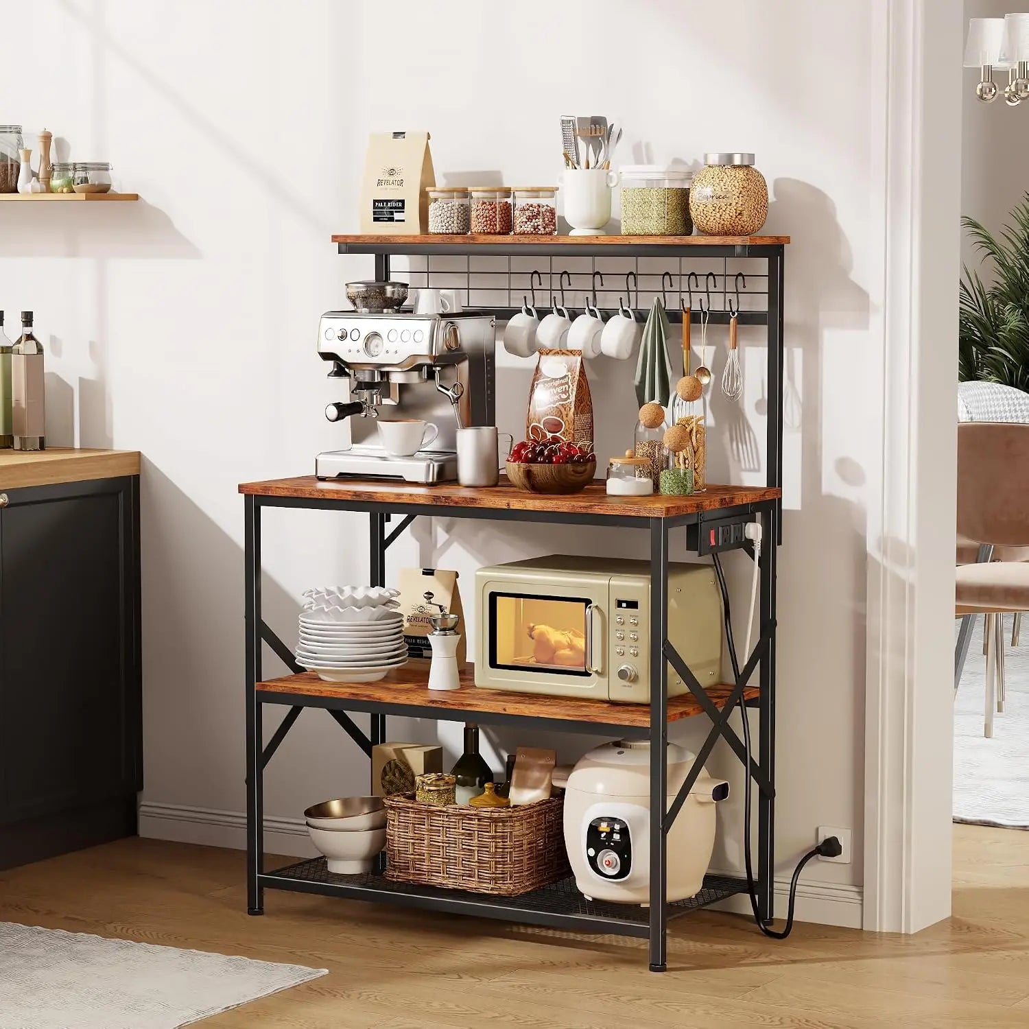 Bakers Rack Coffee Bar Station