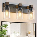 Rustic Wood Vanity Lights for Bathroom
