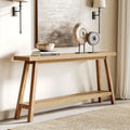 Extra Long Console Table for Entryway, 2-Tier Narrow Wood Sofa Table Behind Couch