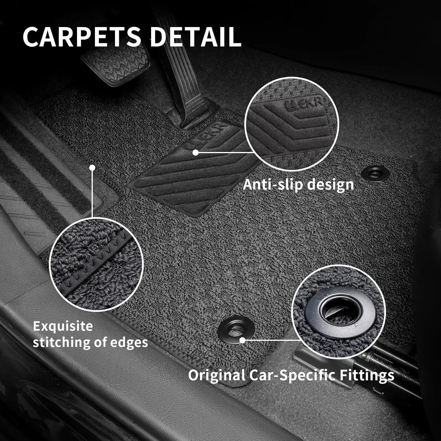 Custom Fit Carpet Mats for  Toyota RAV4 2019-2024 2025 0.5 Inch Thickness Rugs Premium All Weather Anti-Slip Waterproof Mat