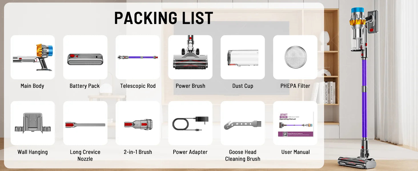 Cordless Vacuum Cleaner 70Mins Runtime