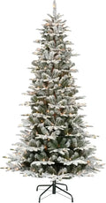 6.5 Foot Pre-Lit Slim Flocked Aspen Fir Artificial Christmas Tree with 350 Clear Lights