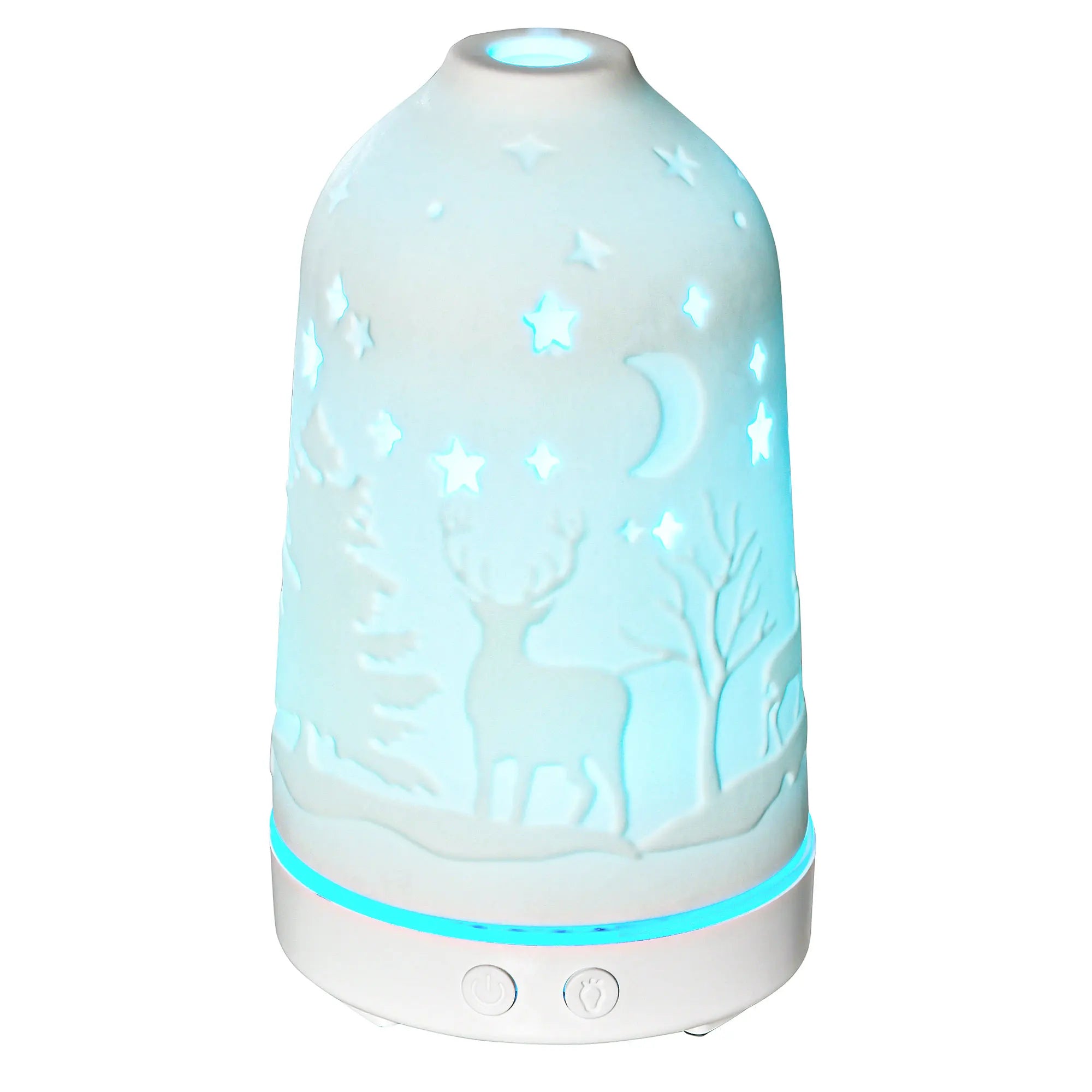Ultrasonic Aromatherapy Diffuser, Essential Oils Humidifier with Ceramic Cover, 7 Colors LED Lights, Timer, Waterless Auto-off for Home and Office, White