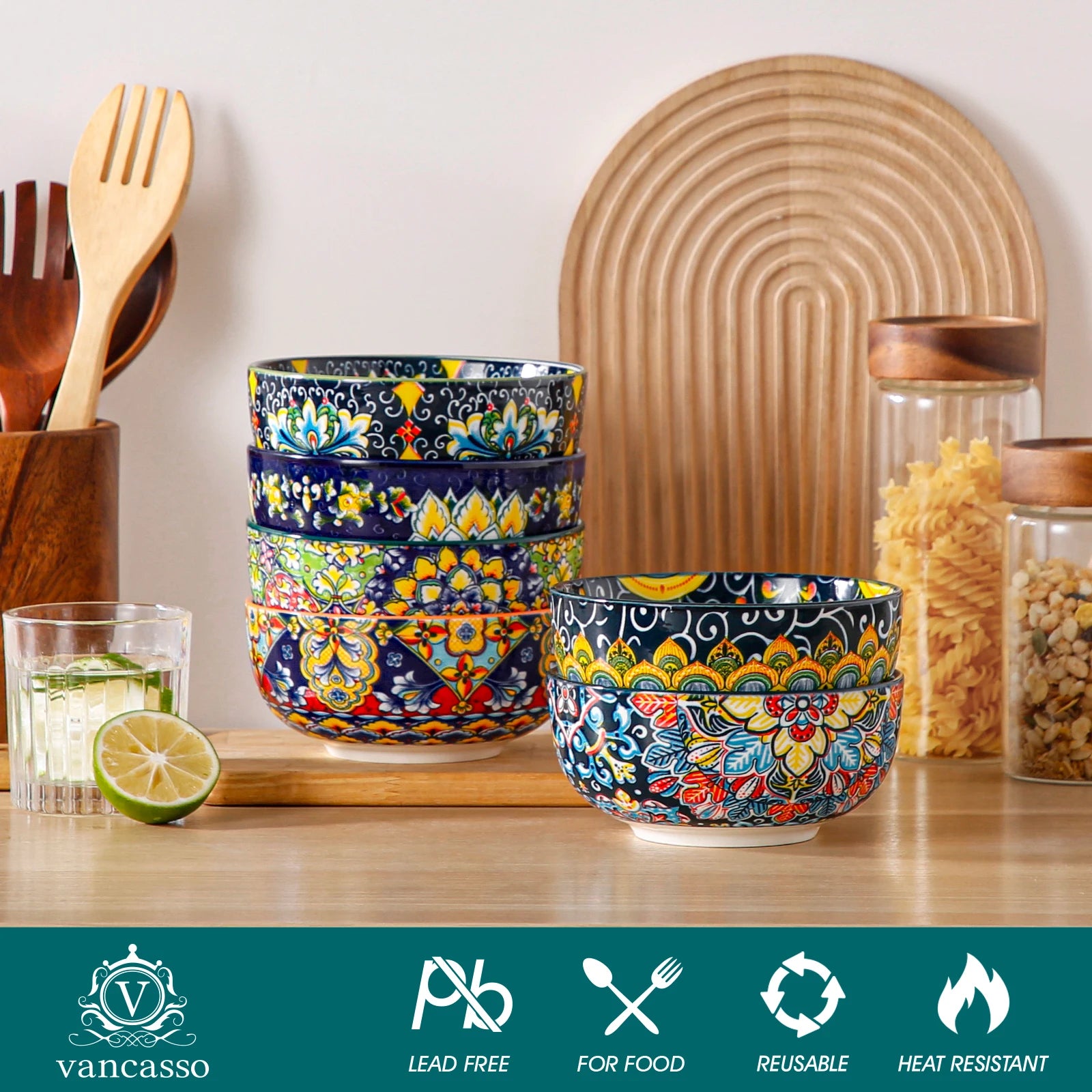 vancasso 6/12 Piece Cereal Bowls Set 28 Oz