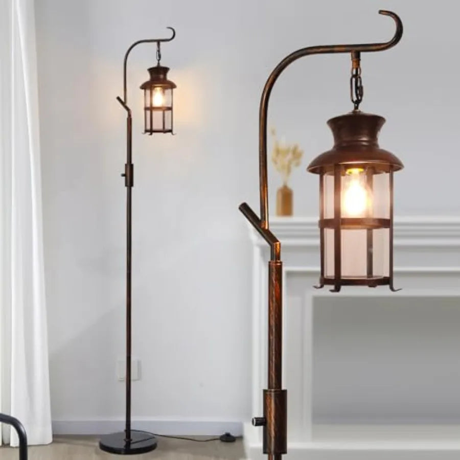 Vintage Standing Lamp Rustic Farmhouse Floor Lamp with Finish for Living Room Bedroom Bar