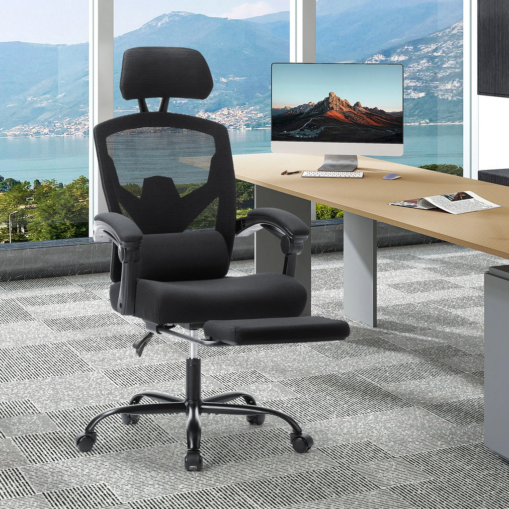 High Back Ergonomic Reclining Gaming Office Chair with Lumbar Support Pillow Mesh Swivel Rolling Rocking