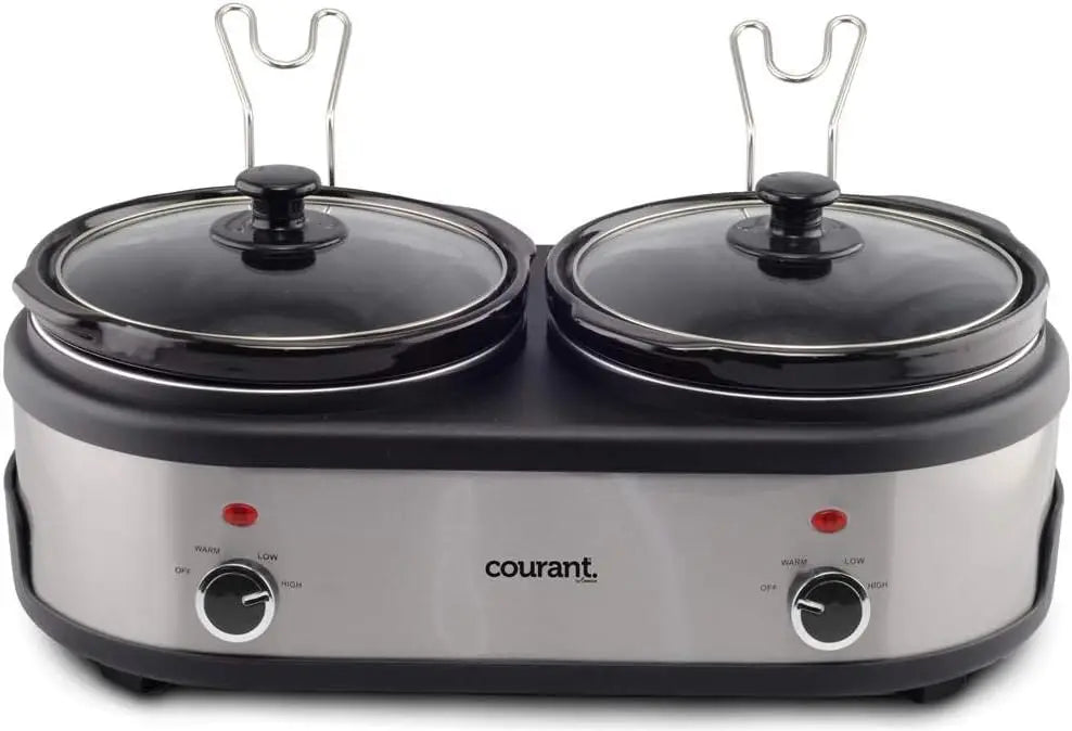 Double Slow Cooker 2.5 Quart Crock each, 5.0 Quart Total