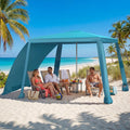 Beach Cabana, 6.6'×6.6' with Side Wall, Easy Up UPF 50+ Beach Tent Sun Shelter with Sand Pockets, Waterproof Caba