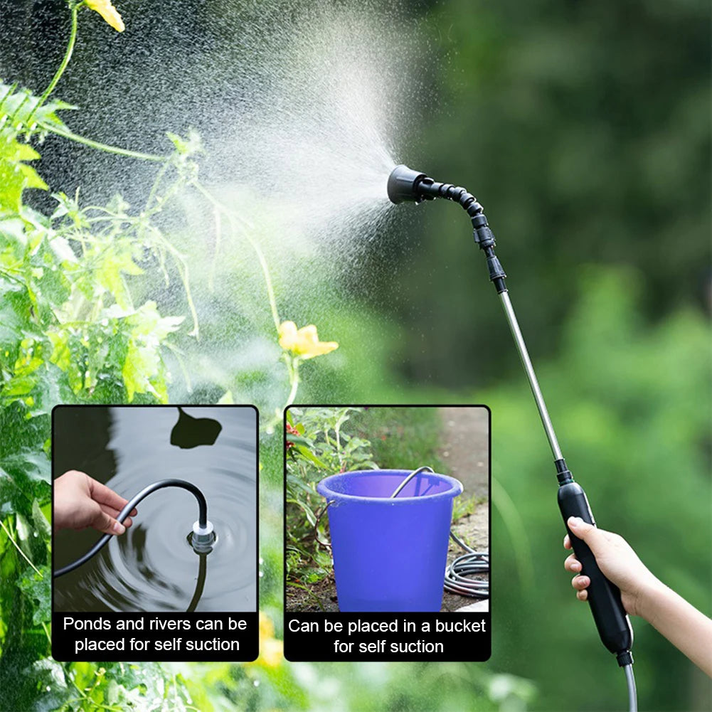 Electric Plant Sprayer ,Rechargeable with Telescopic Wand with 2 Nozzles and 2/4/6/10M Hose