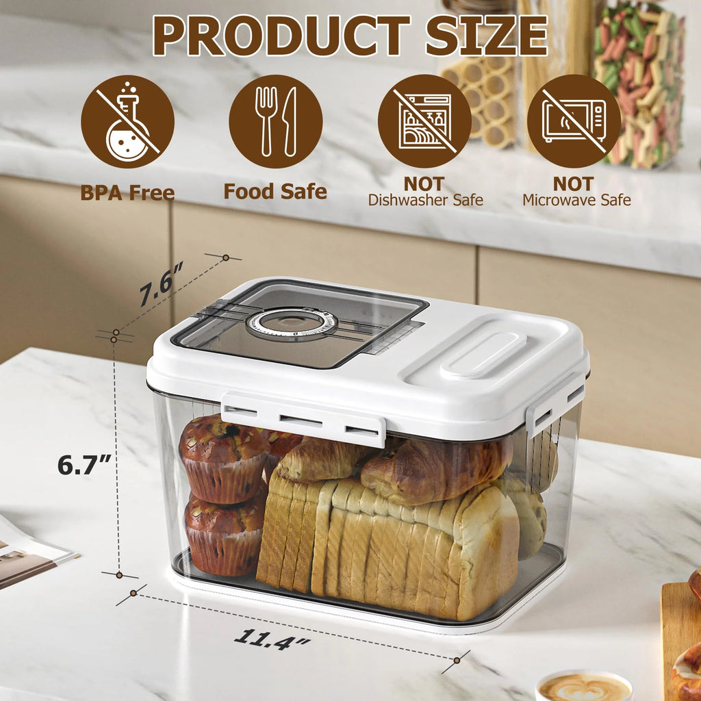 Airtight Bread Storage Container, Time Recording