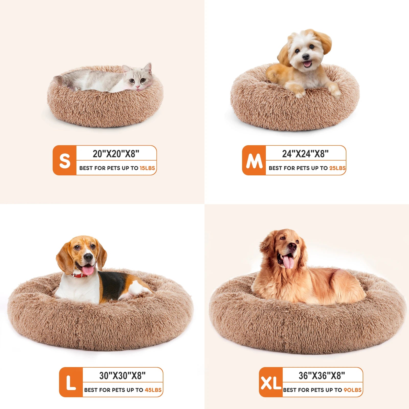 Calming Dog Bed for Medium to Large Dogs Washable