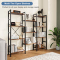 4 Tier Wide Display Bookshelf Combination Adjustable Shelf Storage Standing Shelf Stable Frame