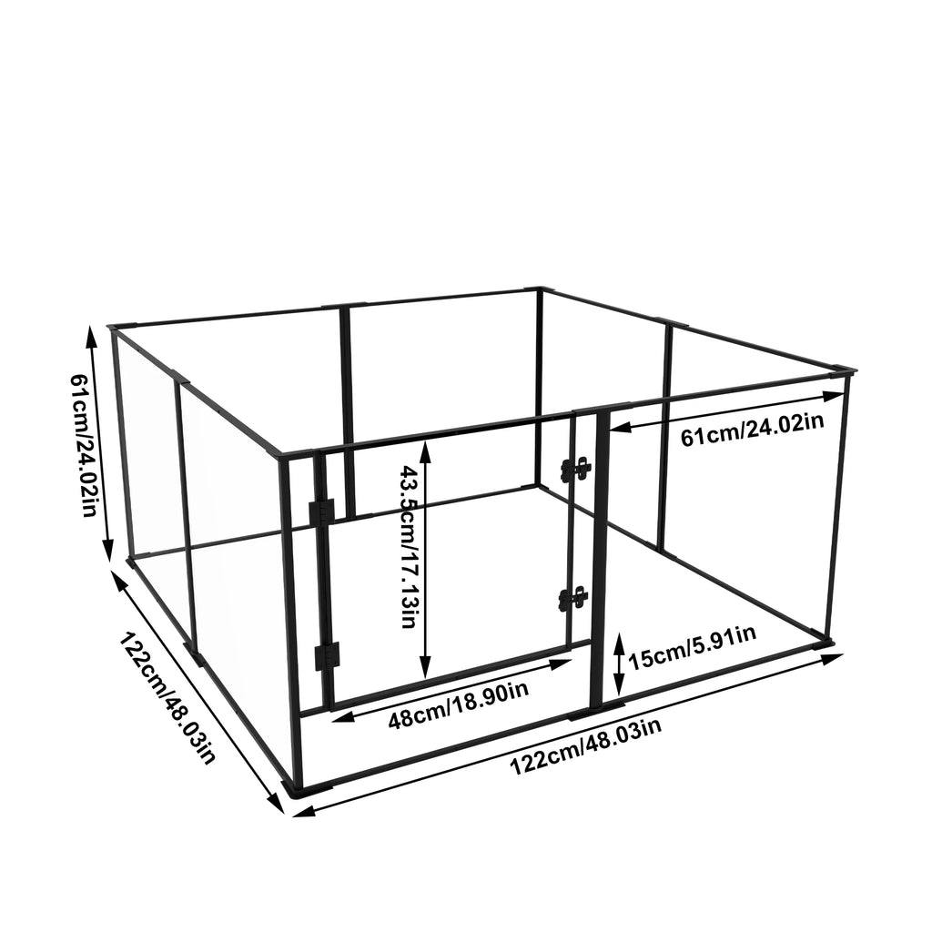 8 Panels Clear Acrylic Dog Playpen