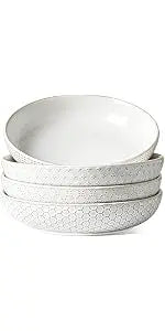 26 oz, Ceramic Bowl s 6 Inch, Set of 4, Arctic white