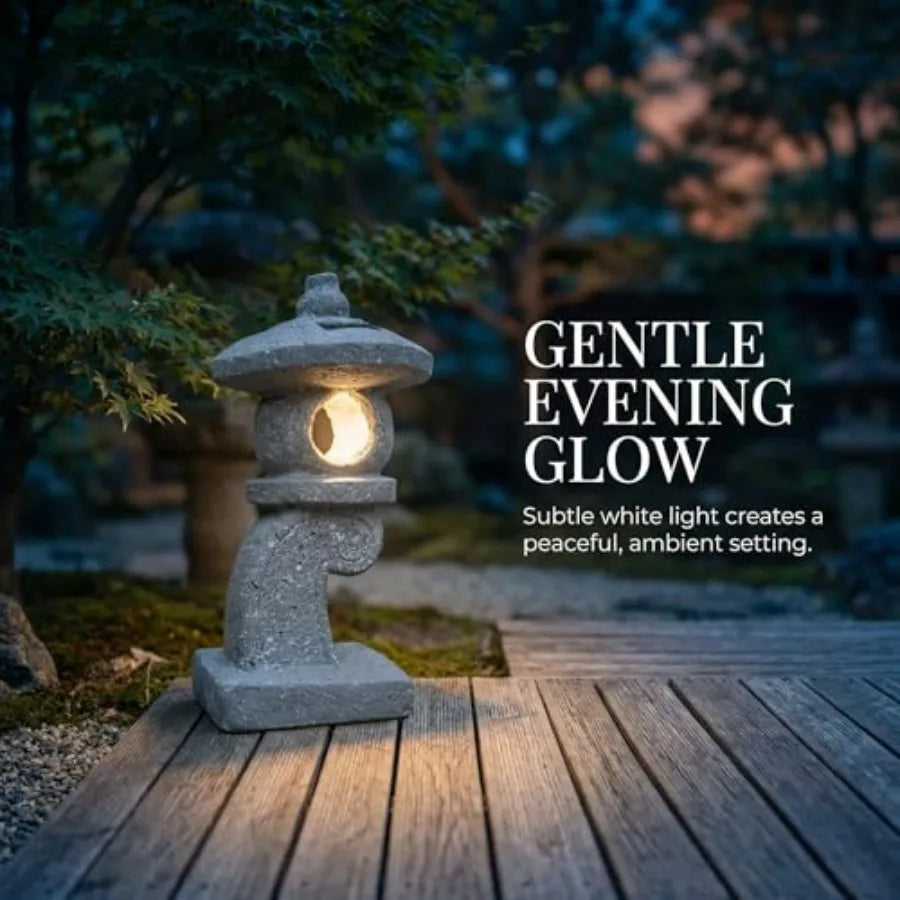 14'' High Asian Solar-Powered Zen Pagoda Garden Statue