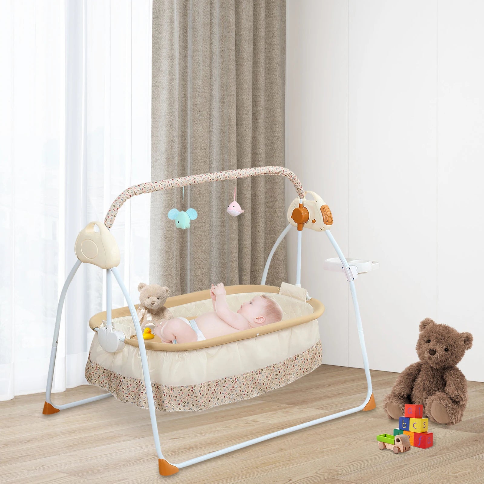 Electric Baby Cradle w/ Music Dual Control