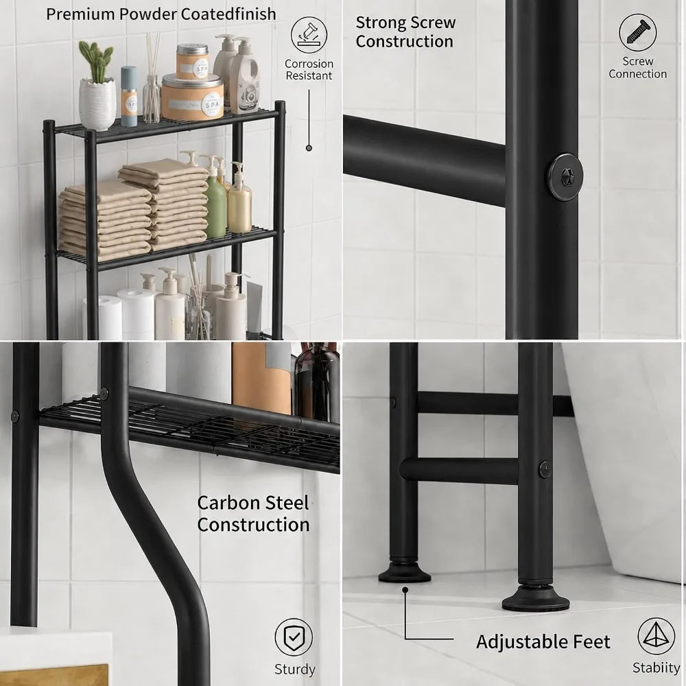 3-Tier Over Toilet Storage, 150lb Capacity Metal Shelves