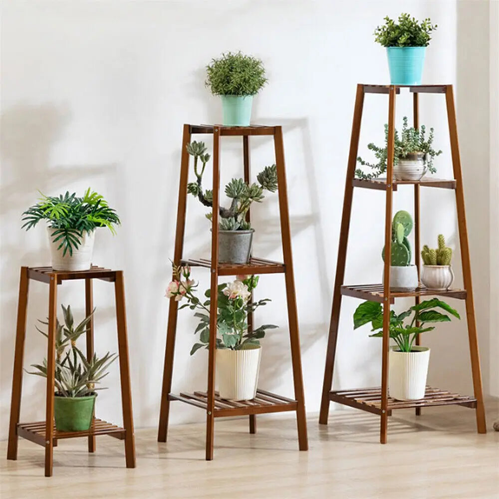 Tiered Bamboo Plant Holder