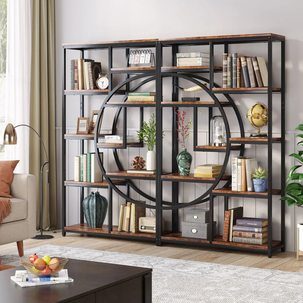 5 Tier Etagere Bookcase, Freestanding Tall Bookshelves Display Shelf Storage Organizer