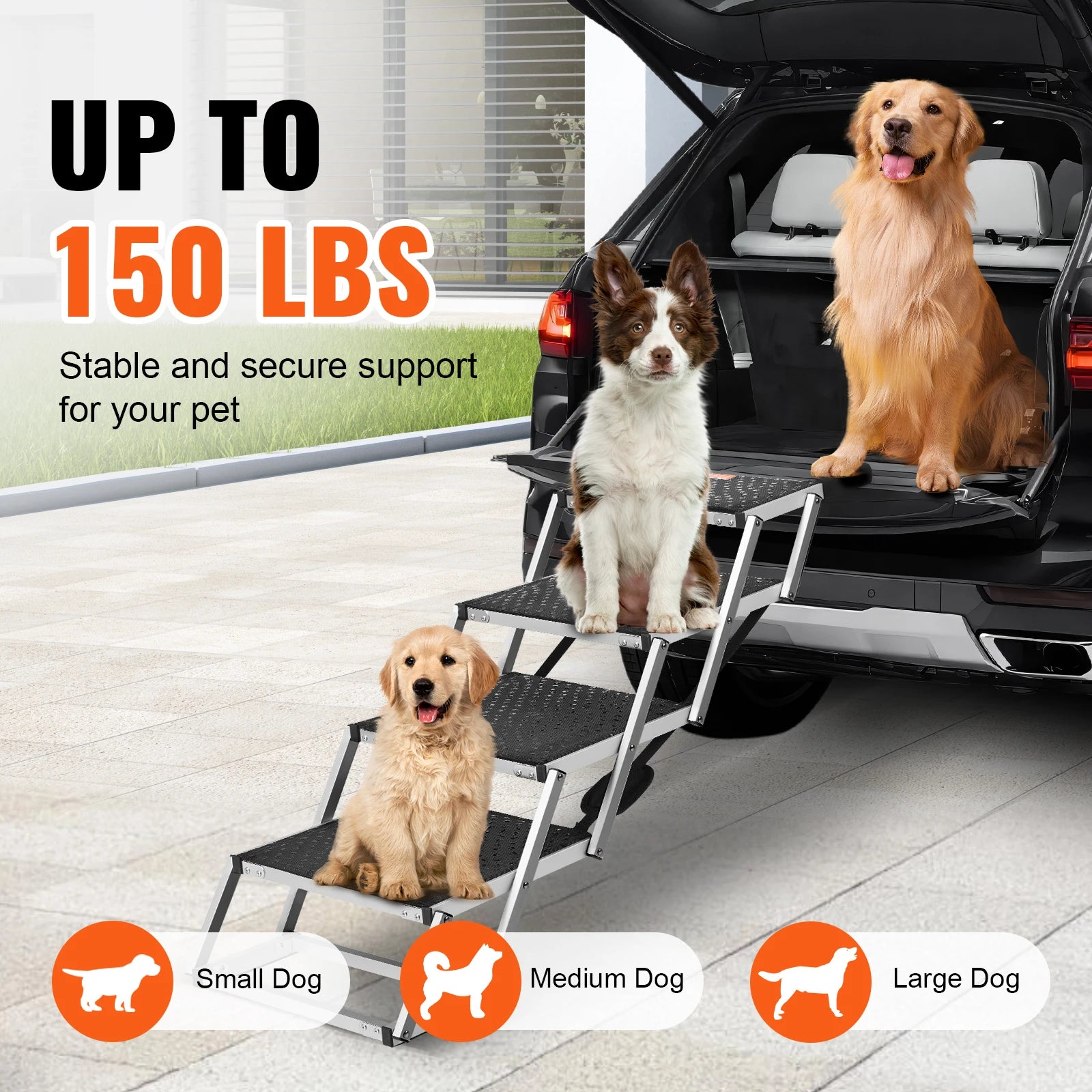 Dog Car Steps Folding Portable 150 lbs