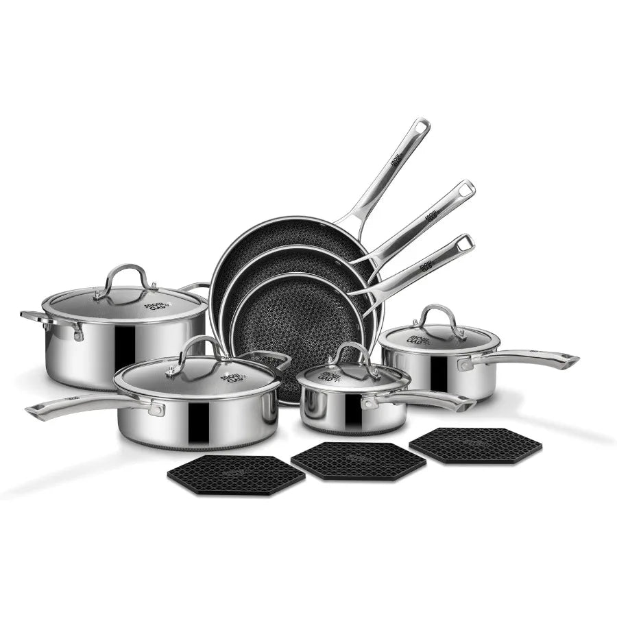 14 Pcs Hybrid Stainless Steel Cookware Set