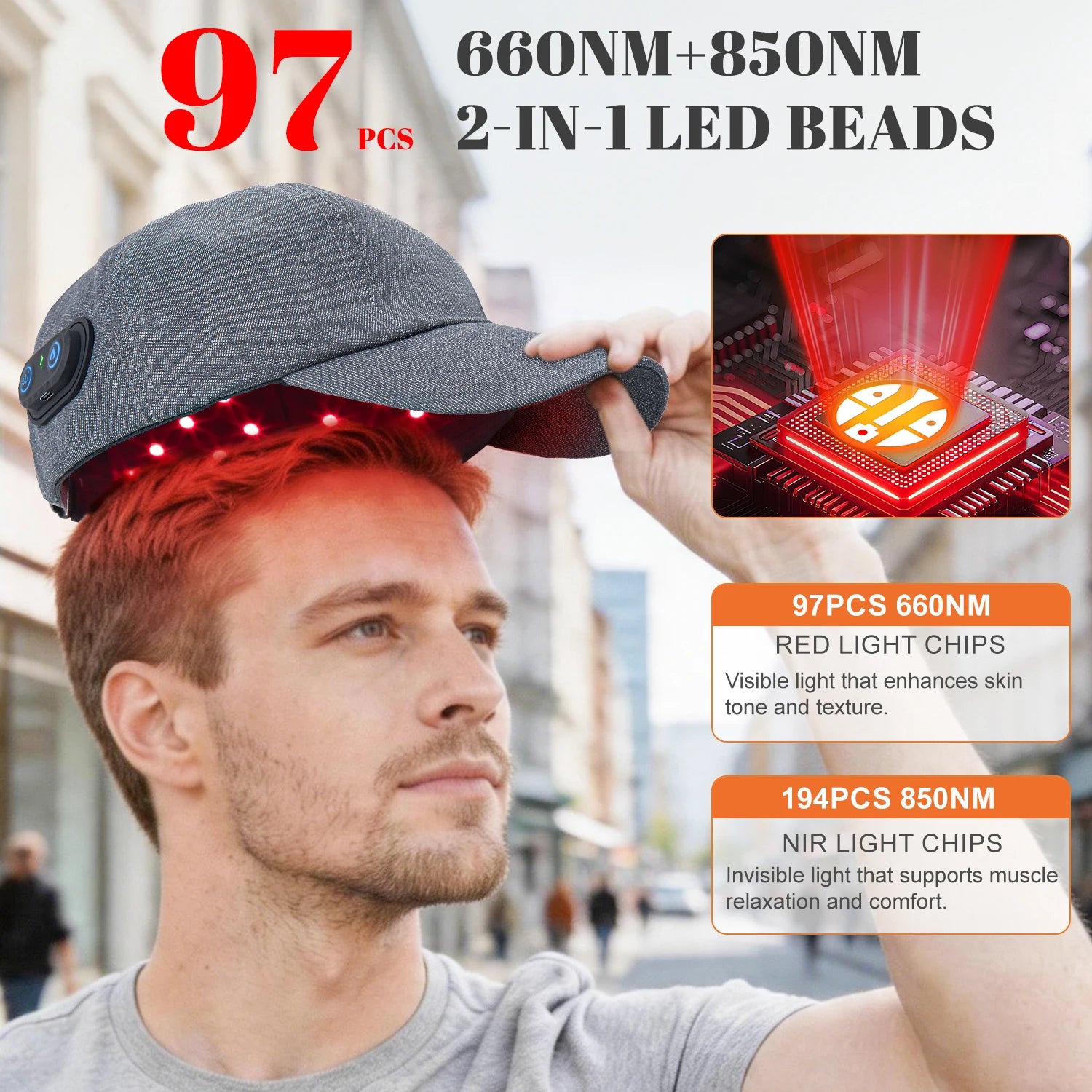 2026 Red Light Therapy Hair Growth Cap and Near Infrared LED Hair Follicle Activator Anti Hair Loss Scalp Care Hat