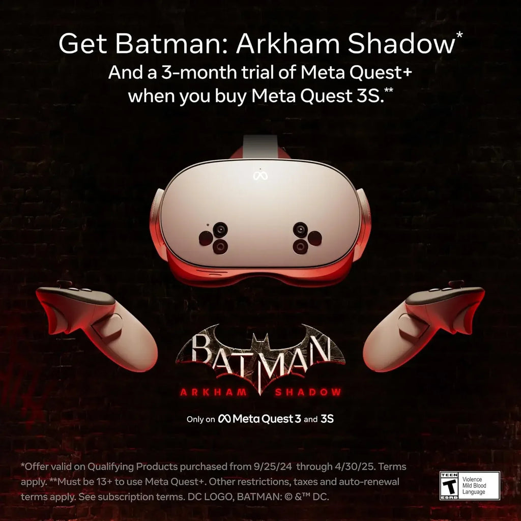 128GB Meta Quest 3S VR Headset Bundle Includes Batman Arkham Shadow Game and Meta Horizon+ Subscription