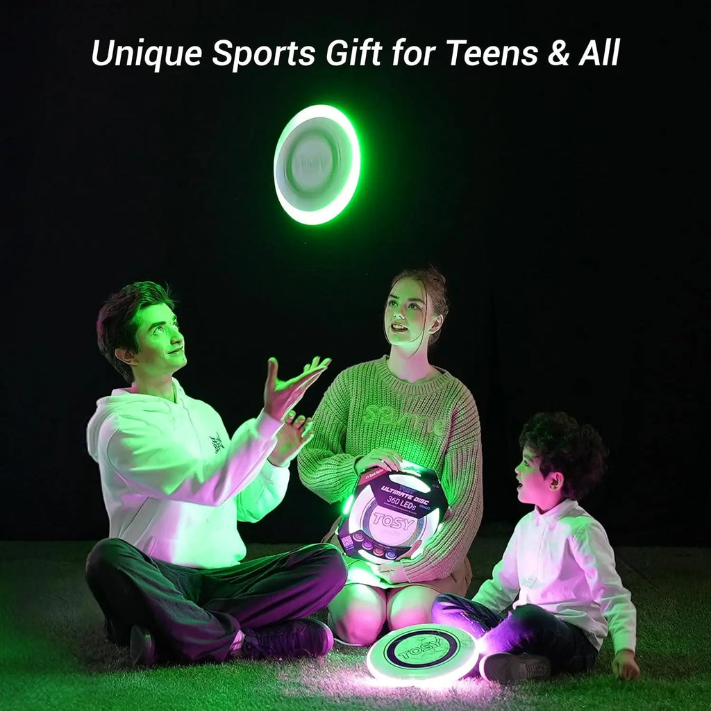 Smart Flying Disc with 108 RGB LEDs, Rechargeable, Waterproof, 175g - Perfect for Camping, Parties, and Outdoor Games