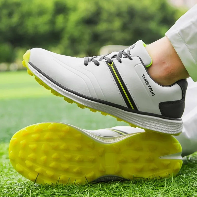 Men Waterproof Golfer Sport Shoes Women's Golf Non Slip Golfing Shoes Outdoors Golf Turf Comfortable Walking Shoes