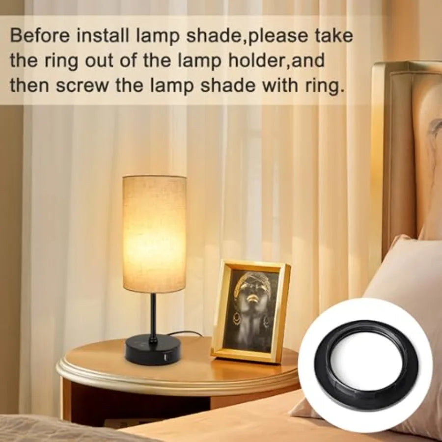 Table Lamp Set of 2,  Color Changing, Stepless Dimmable Small Bedside Lamp for Reading, Ambience