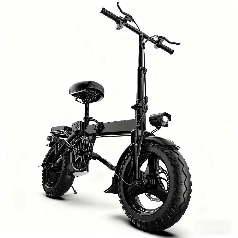 Adult Electric Bike,1000w 48v Battery Aluminum Alloy 14 Inch Ebike, Adjustable Front Brake Seat,Electric Chauffeur Bicycle